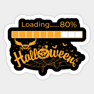 Downloading Halloween unisex design 80% Complete Orange Sticker